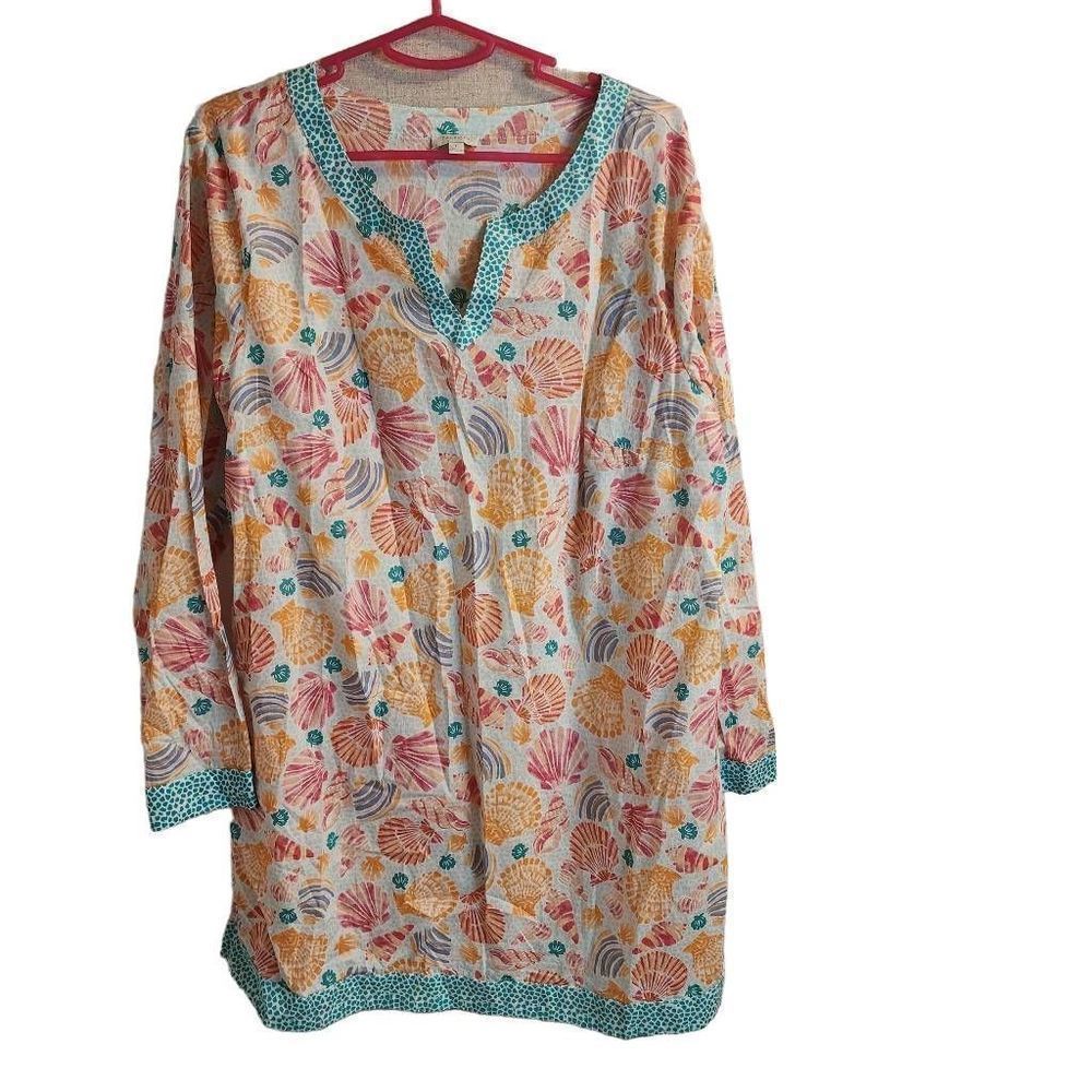 Talbots 100% Cotton Seashells Large Top Cover Up